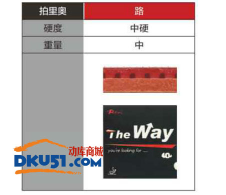 拍里奥The Way“路”乒乓球套胶：红海绵、黑海绵